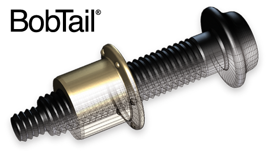 MBT-DT12-15 - Huck - Perno Bobtail 12mm cabeza flanged, rango 10-20mm, aleación de acero clase 10.9