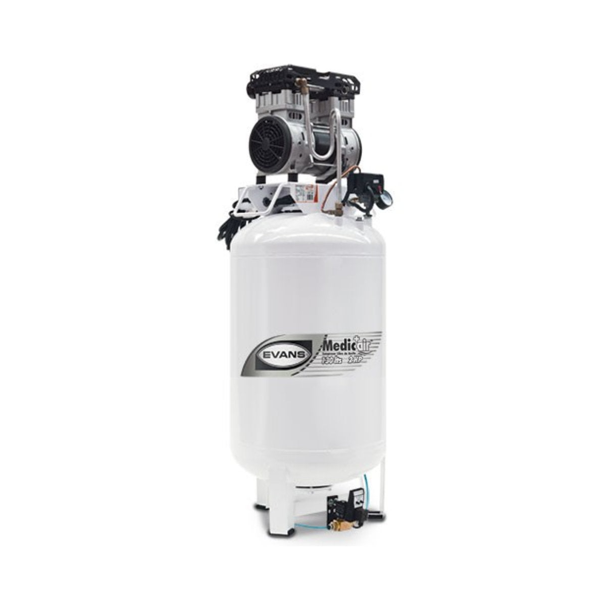 EL100E200-130MV - Evans - Compresor de aire MedicAir - 2 HP - 1 etapa