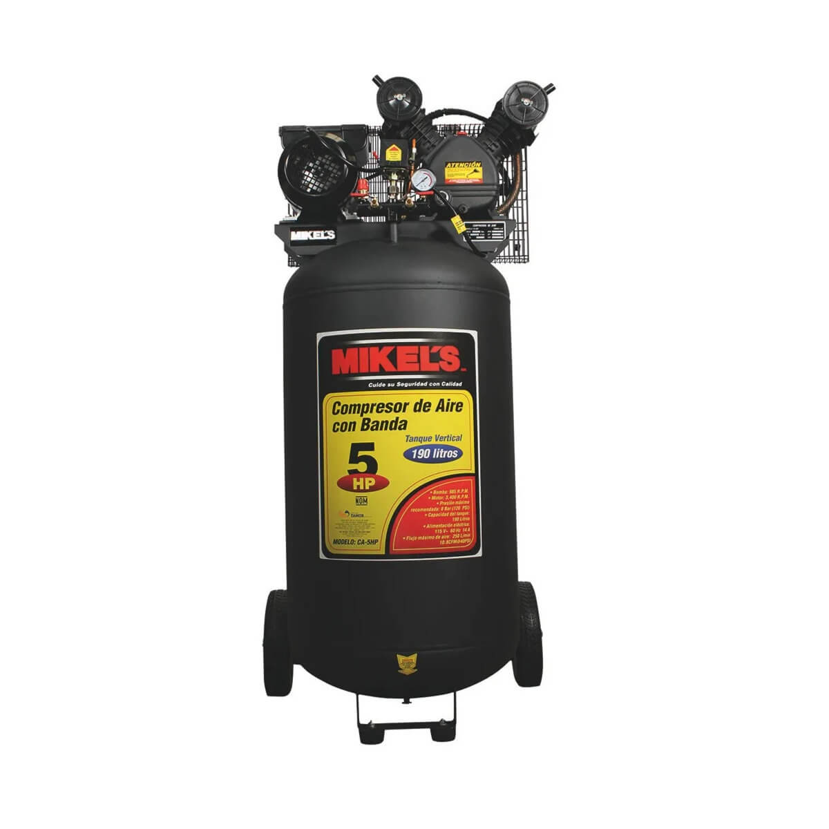 MI-CA-5HP  - MIKELS - COMPRESOR DE AIRE 5HP CON BANDA/1200 RPM