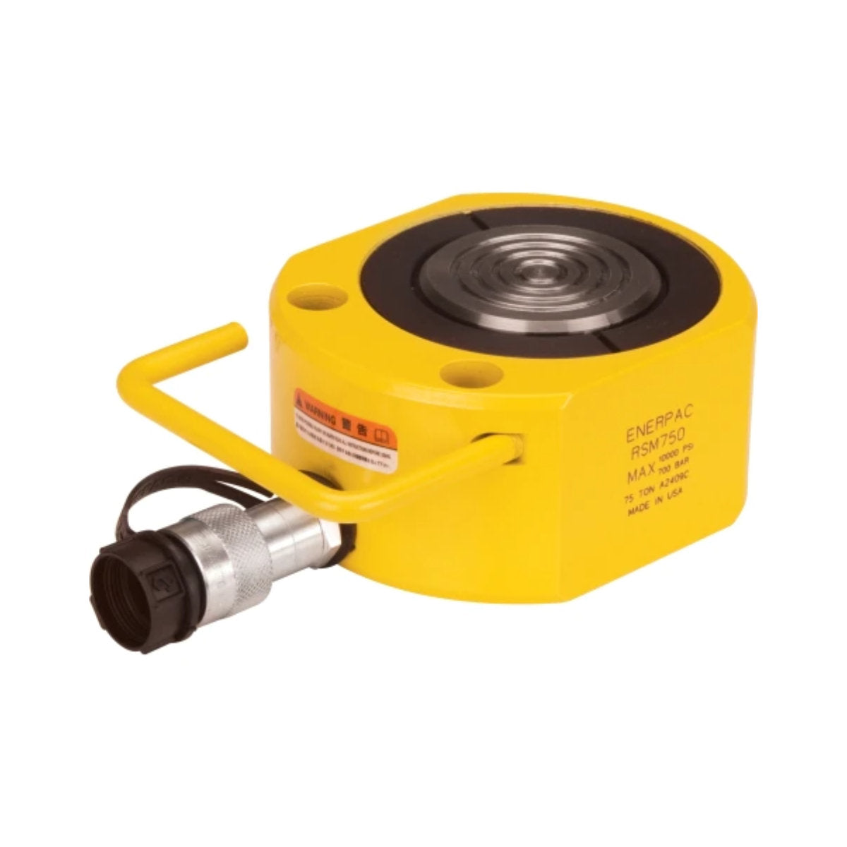 RSM750 - Enerpac - Cilindro de baja altura - Simple acción - Capacidad: 75ton - Capacidad del cilindro (kn): 718 - Carrera: 16mm - Simple acción, retorno por resorte - Sólido